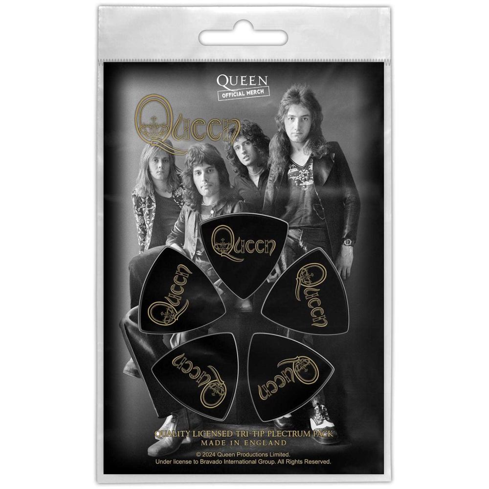 Queen - Logo Plectrum - Black/Gold coloured